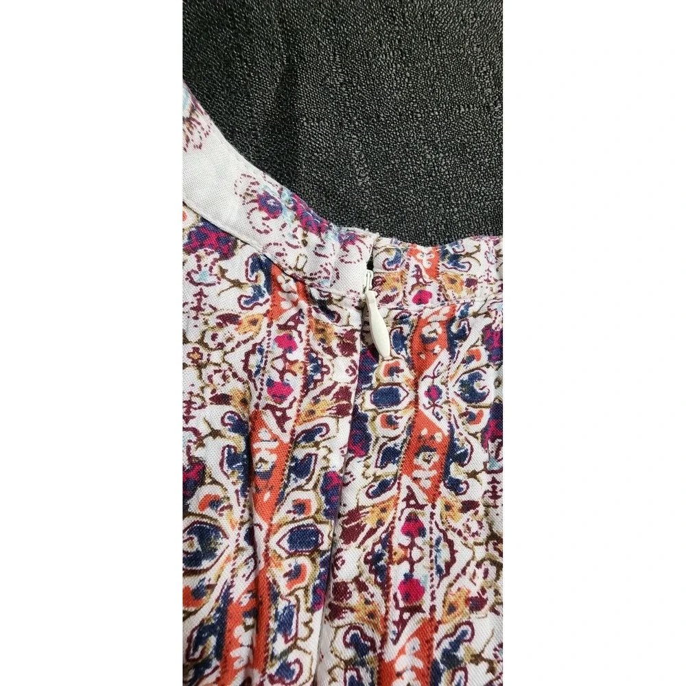 ABERCROMBIE & FITCH Women Maxi Dress Sz Small White Floral Lace Up Boho‎ Hippie